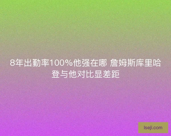 8年出勤率100%他强在哪 詹姆斯库里哈登与他对比显差距